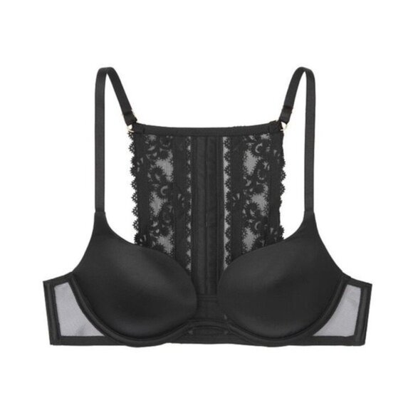 Victoria's Secret Very Sexy Lightly-Lined Lace Back Black Bra Size 38 DD - Picture 10 of 10